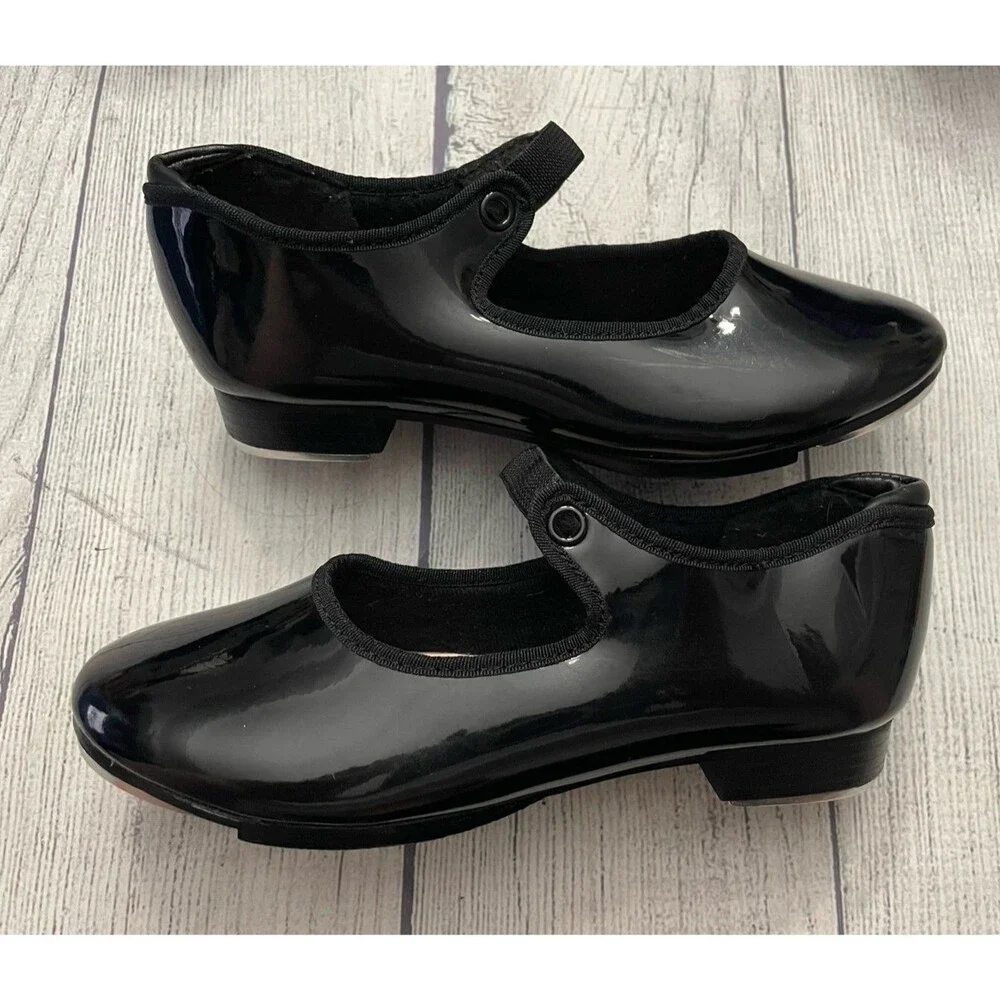 Black Capezio Girl Toddler Tap Dance Dancing Shoes, Size Youth 13.5 Wide